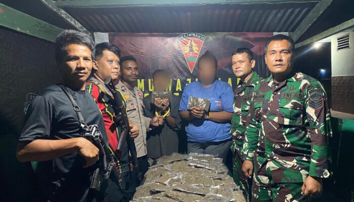 3,4 Kilogram Ganja Berhasil Diamankan Satgas Pamtas Yonif 131/Brajasakti di Perbatasan RI-PNG