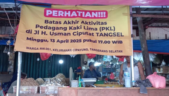 Sosialisasi Penertiban Pedagang di Jalan H. Usman Pasar Ciputat Digelar Senin, 14 April 2025