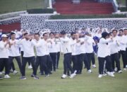Hari Kedua Retret, Kepala dan Wakil Kepala Daerah Antusias Ikuti Senam Pagi
