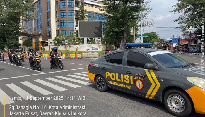 Jaga Jakarta, Polres Metro Jakarta Pusat Gelar Patroli Mobile Antisipasi Gangguan Kamtibmas