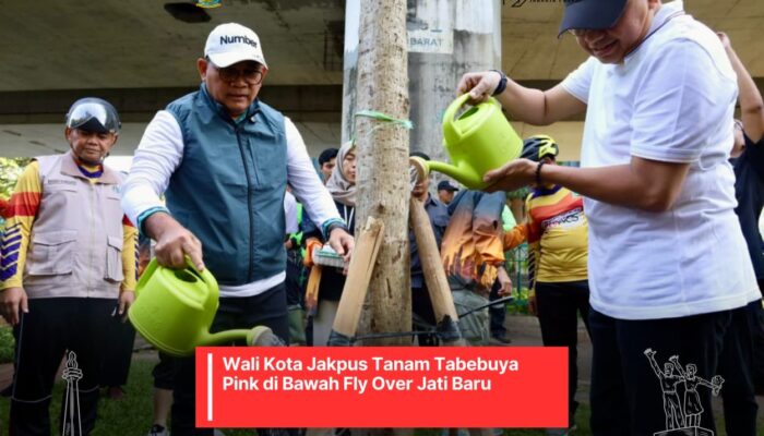 Hijaukan Jakpus, Wali Kota Tanam Tabebuya Pink di Bawah Flyover Jati Baru