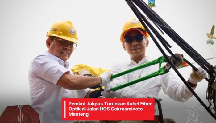 Pemkot Jakpus Turunkan Kabel Fiber Optik di Jalan HOS Cokroaminoto Menteng