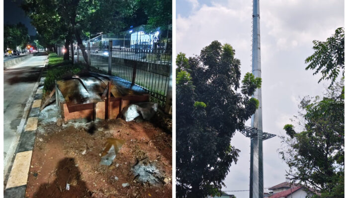 Warga Heran Terkait Tumbuhnya Tiang Menara BTS di Jalan Panjang Jakbar Seperti Pembiaran Sehingga Menimbulkan Keresahan Pengguna Jalan, Takut Roboh