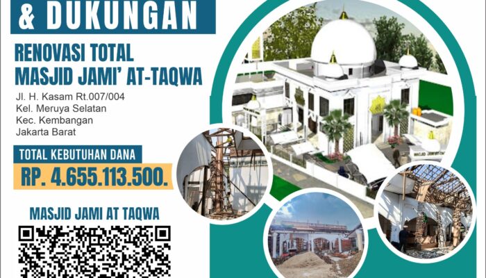 Dari Kerja Bakti hingga Amal Jariyah, Semangat Warga Meruya Selatan untuk Masjid At-Taqwa