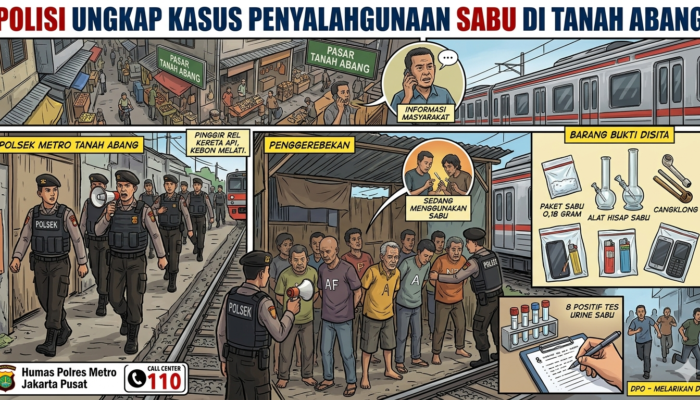 Polisi Ungkap Kasus Penyalahgunaan Sabu di Tanah Abang, 9 Orang Diamankan