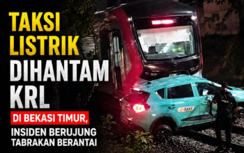 Taksi Listrik Dihantam KRL di Bekasi Timur, Insiden Berujung Tabrakan Berantai