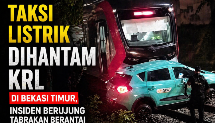 Taksi Listrik Dihantam KRL di Bekasi Timur, Insiden Berujung Tabrakan Berantai
