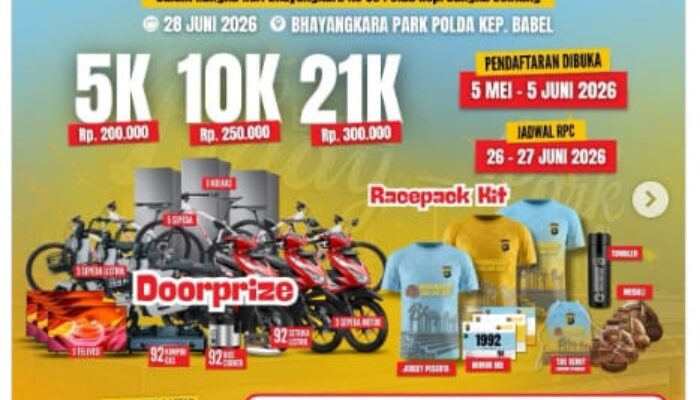 Polda Babel Dorong Gaya Hidup Sehat Lewat Bhayangkara Babel Run 2026