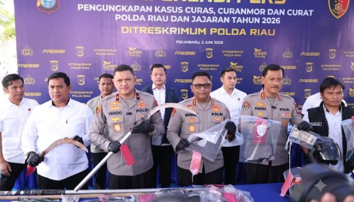 Polda Riau Bongkar 1.333 Kasus Kejahatan Jalanan, 525 Tersangka Diamankan