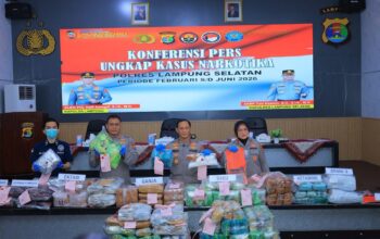 Polda Lampung Berhasil Gagalkan Penyelundupan Narkoba Senilai RP 235 Miliyar Di Bakauheni, 24 Tersangka Diamankan