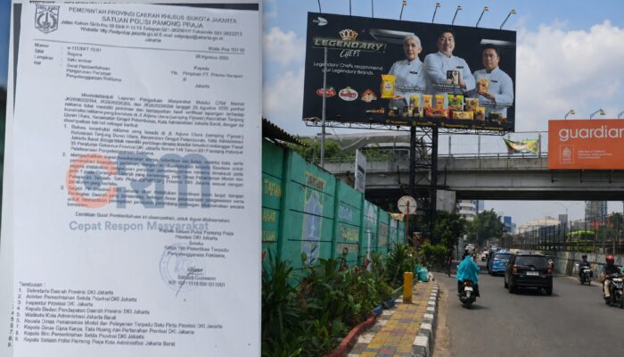 Reklame Raksasa 5×10 meter di Tanjung Duren Disorot, Warga: Jika Terbukti Melanggar, Bongkar!!
