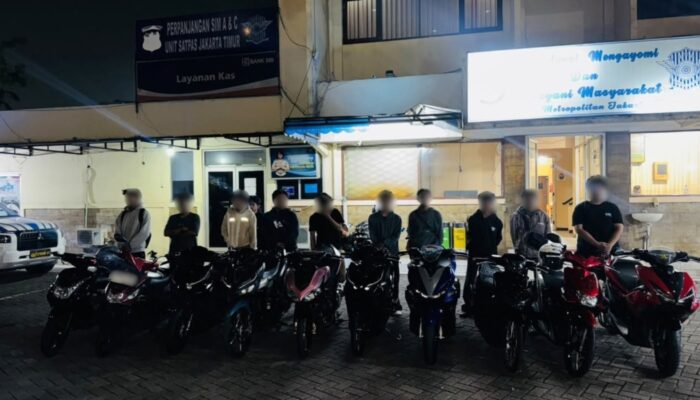 Brimob Metro Jaya Amankan 10 Motor dari Lokasi Diduga Balap Liar di Duren Sawit